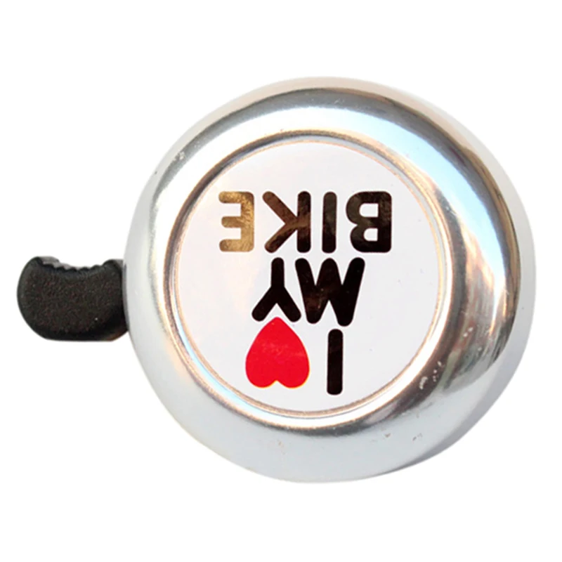 Bicycle Cycling Ring Bell Heart Alarm Bike Metal Ultra Loud Handlebar Horn(Color: Silver