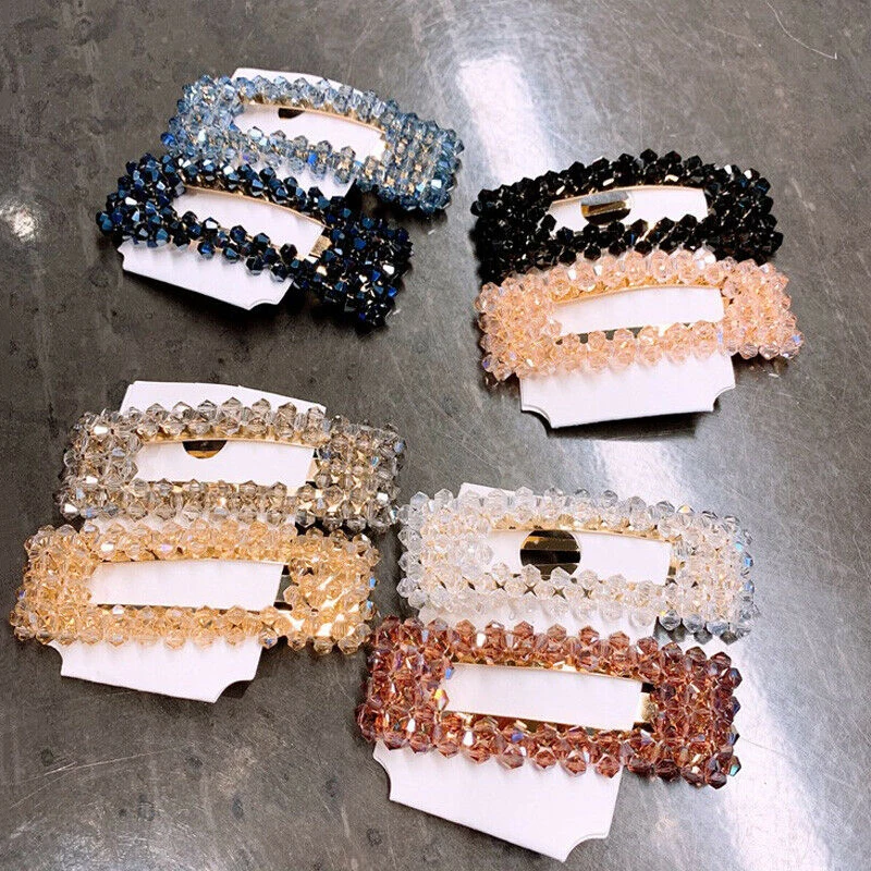 Grips Barrette Snap Accessories Pins Hair Clips Women's Slide Crystal