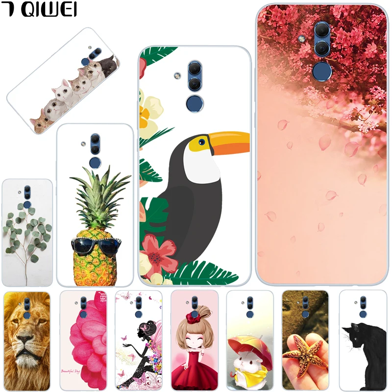 

For Huawei Mate 20Lite Case Cartoon Silicon Soft TPU Phone Cover For Coque Huawei Mate 20 Lite Case Mate20 Lite 6.3'' Cat Lion