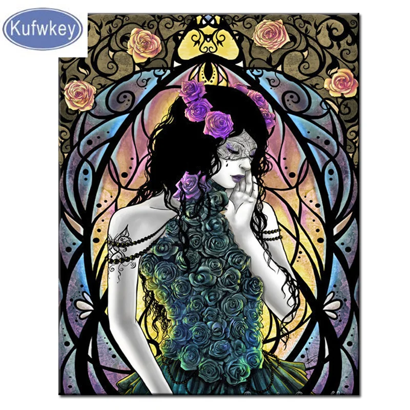 Diamond mosaic Rose girl 5d diamond painting full drill square diamant painting sexy lady diamond embroidery sale new 2019