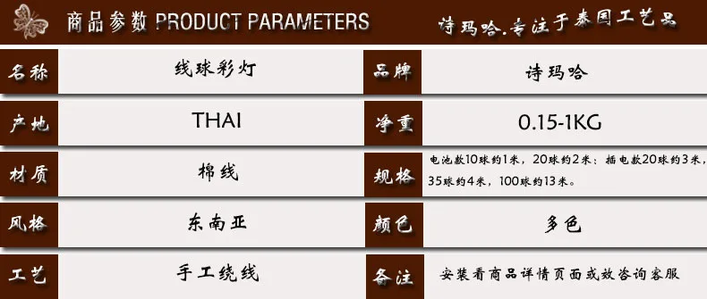 Line ball lamp parameters 