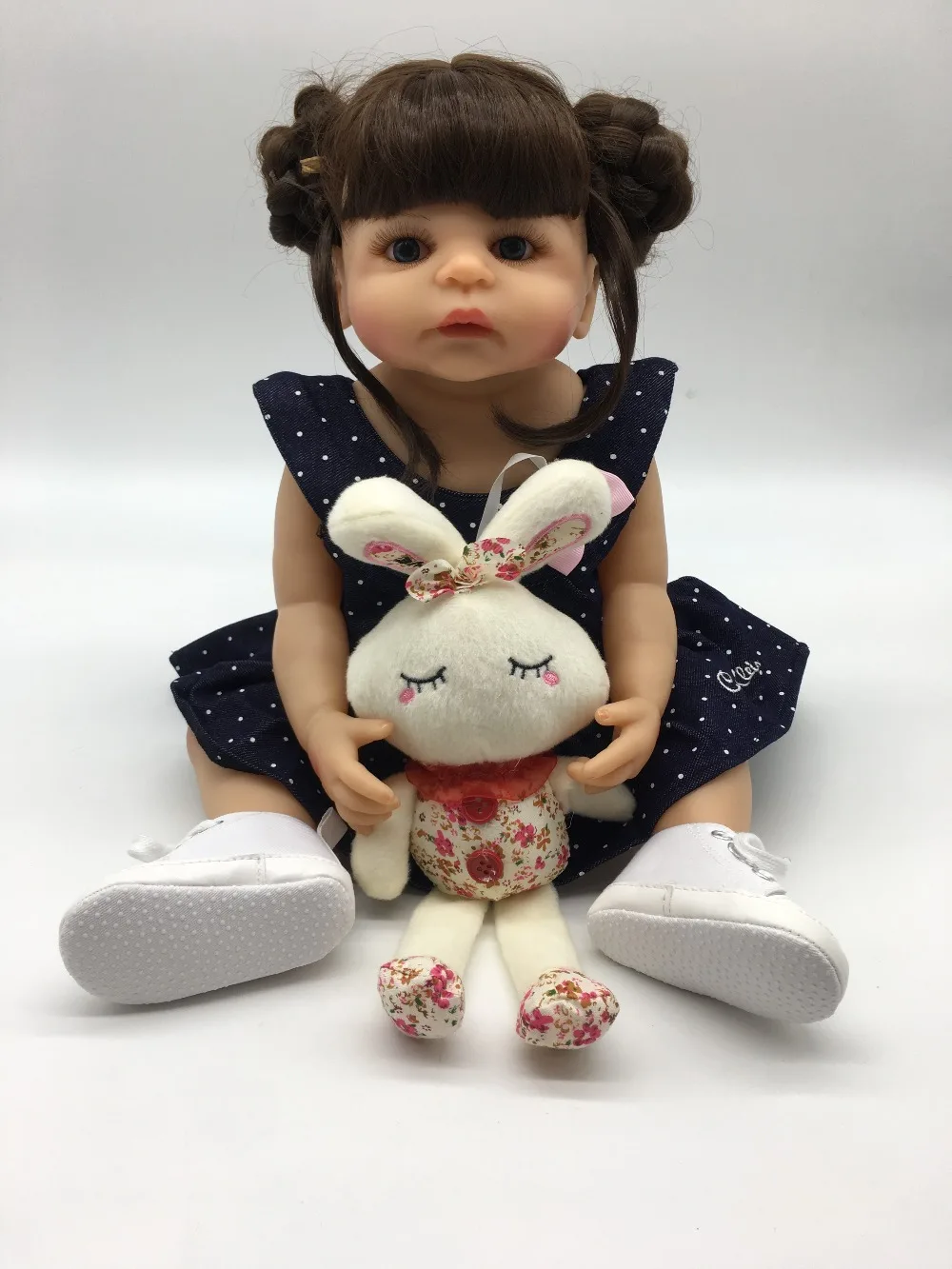 23 "57 см полный Силиконовый Reborn Baby Doll Bebe Реалистичное моделирование купать игрушки Настоящее прикосновение девушка Коллекционная кукла