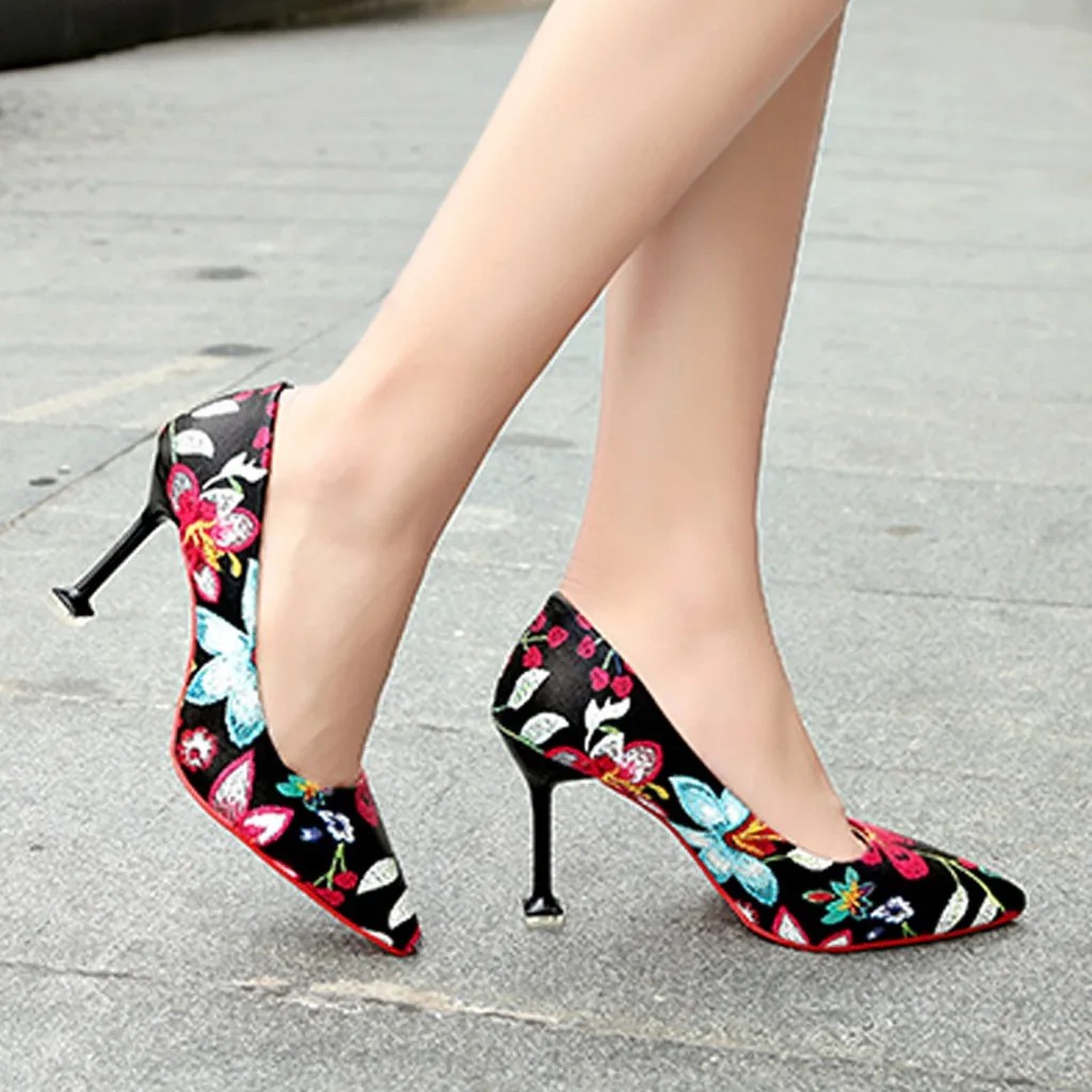 

2019 High Heels Sandals Women's Summer Print Casual Color Matching Stiletto Young Daily Heels Shoes Women Sandals 2019