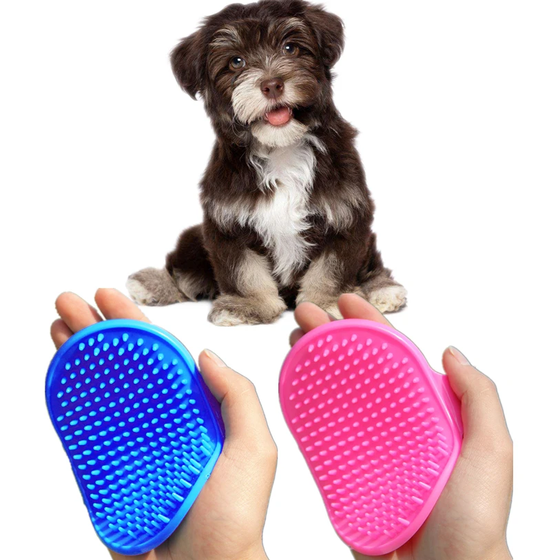 Rubber Pet Hair Comb Pet Dog Cat Grooming Tool Bath Brush Deshedding