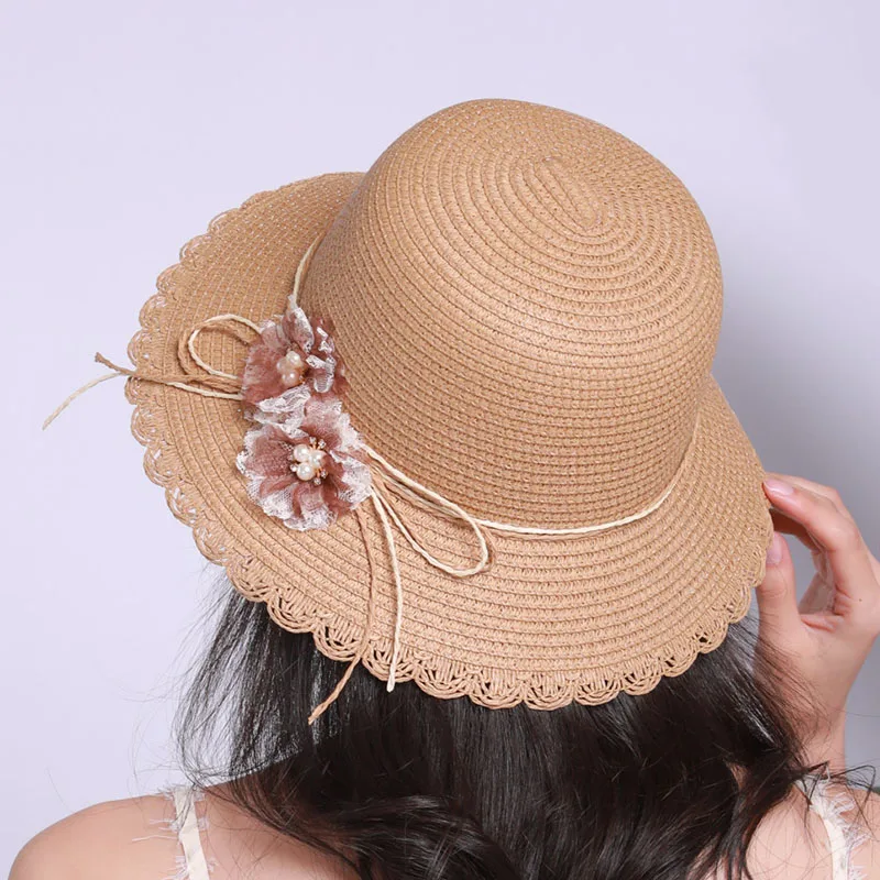 الشيفون أعلى فارغة السيدات الشمس قناع قبعات صيفية شاطئ كاب عارضة طباعة زهرة قبعة الشمس النساء الفتيات طوي ذيل حصان الصيف قبعات
