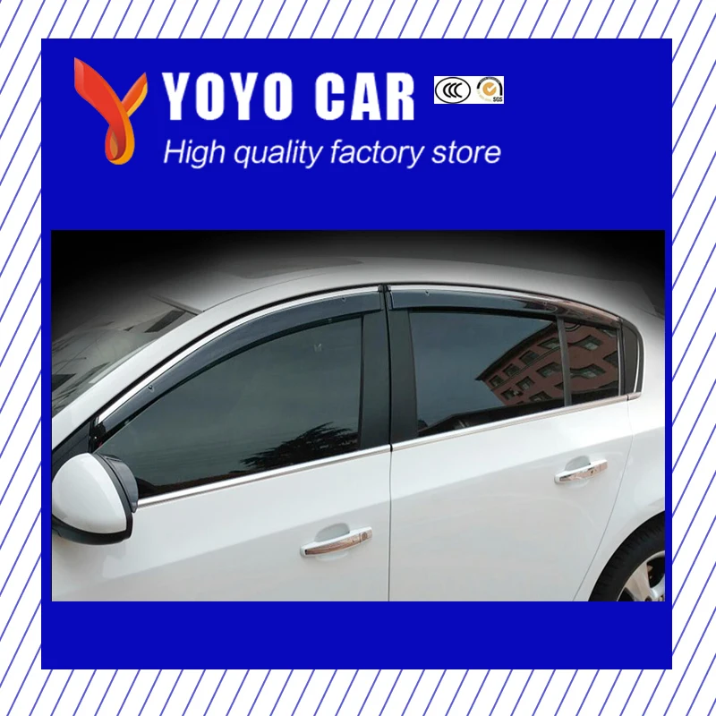

Hot sale 4 Piece Injection molding trim vent shade rain sun wind deflector window visor for Cruze 2009-2018