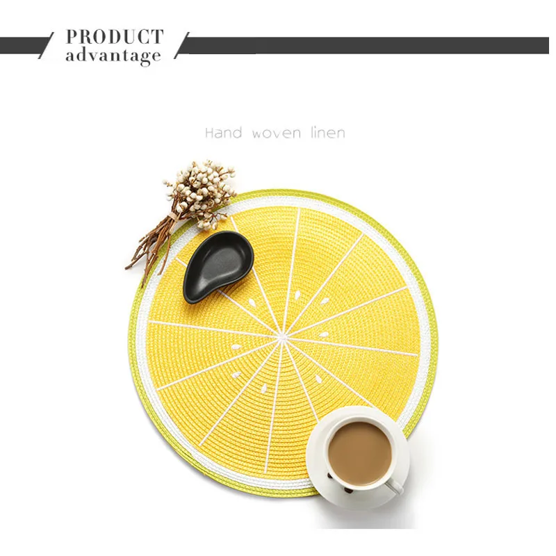 Creative Round Table Mats Fruit shape Dinning Table Placemats Anti-slip Insulation Mats Cushion Table Decoration        (11)