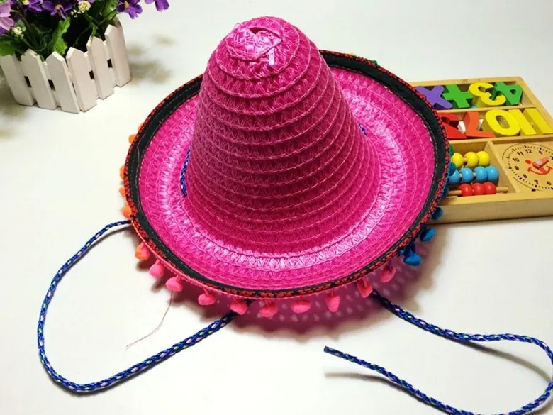 Соломенная детская шляпка Sombrero вечерние шляпки с помпоном 6 шт./лот|Мужские шляпы