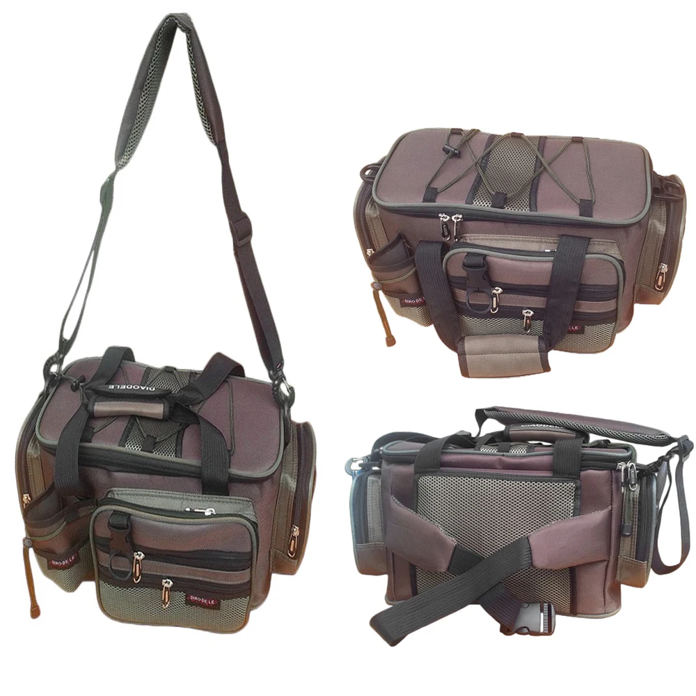 

2017 Multifunction Canvas Fishing Bag Large Capacity Lure Fishing Tackle Pack Outdoor Shoulder Bags Fish Finder Drop Shipping