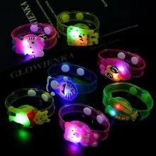 5 шт/лот мультфильм часы вспыхивающий ремешок светящийся яркий браслеты детский подарок на день рождения игрушки