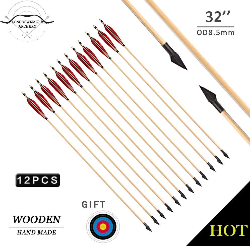 LongbowMaker 12PK Traditional Handmade Archery Self Nocks Hunting