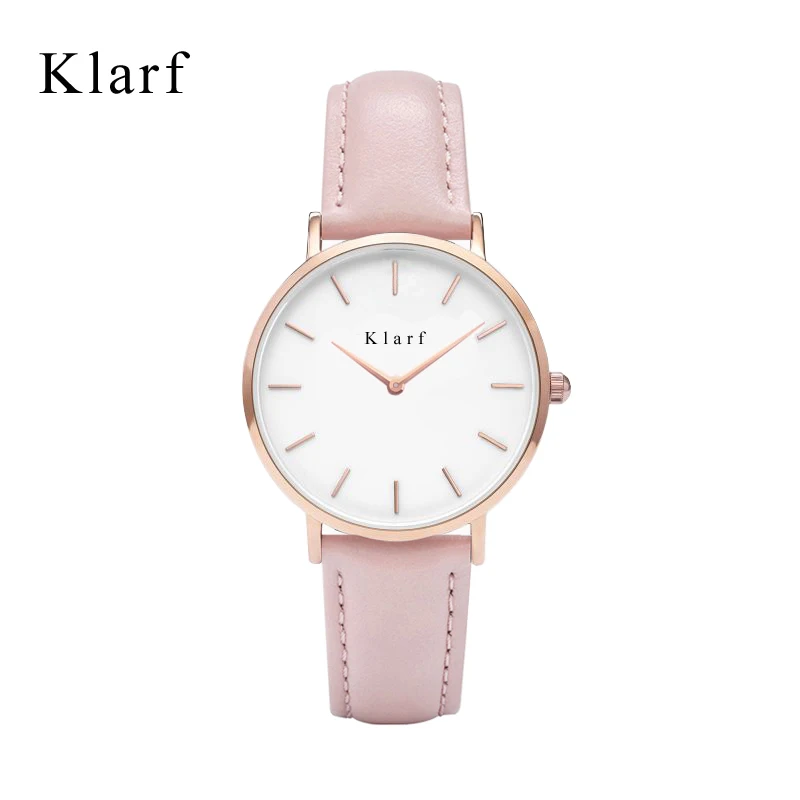 klarf 2017 New Brand Fashion Women Watches Quartz Watch Dress Ladies Casual Sports Wristwatch Stainless Steel Strap BLACK Dial