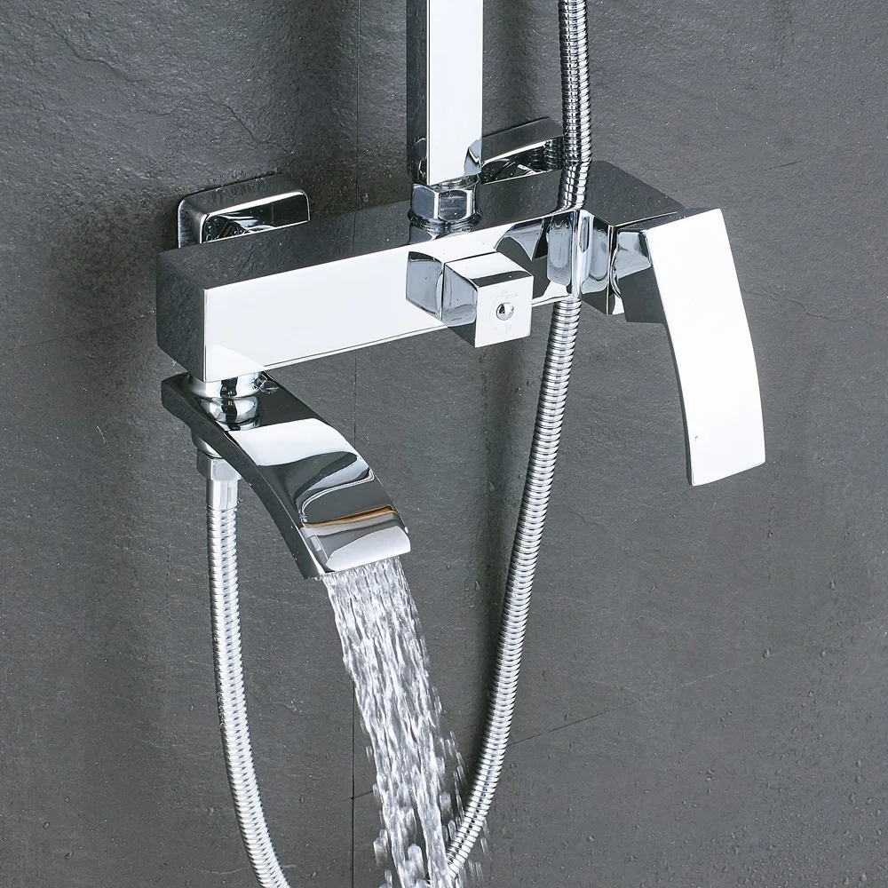Хромированные настенные смесители для душа и ванны|faucet set|shower faucet setbathtub shower |