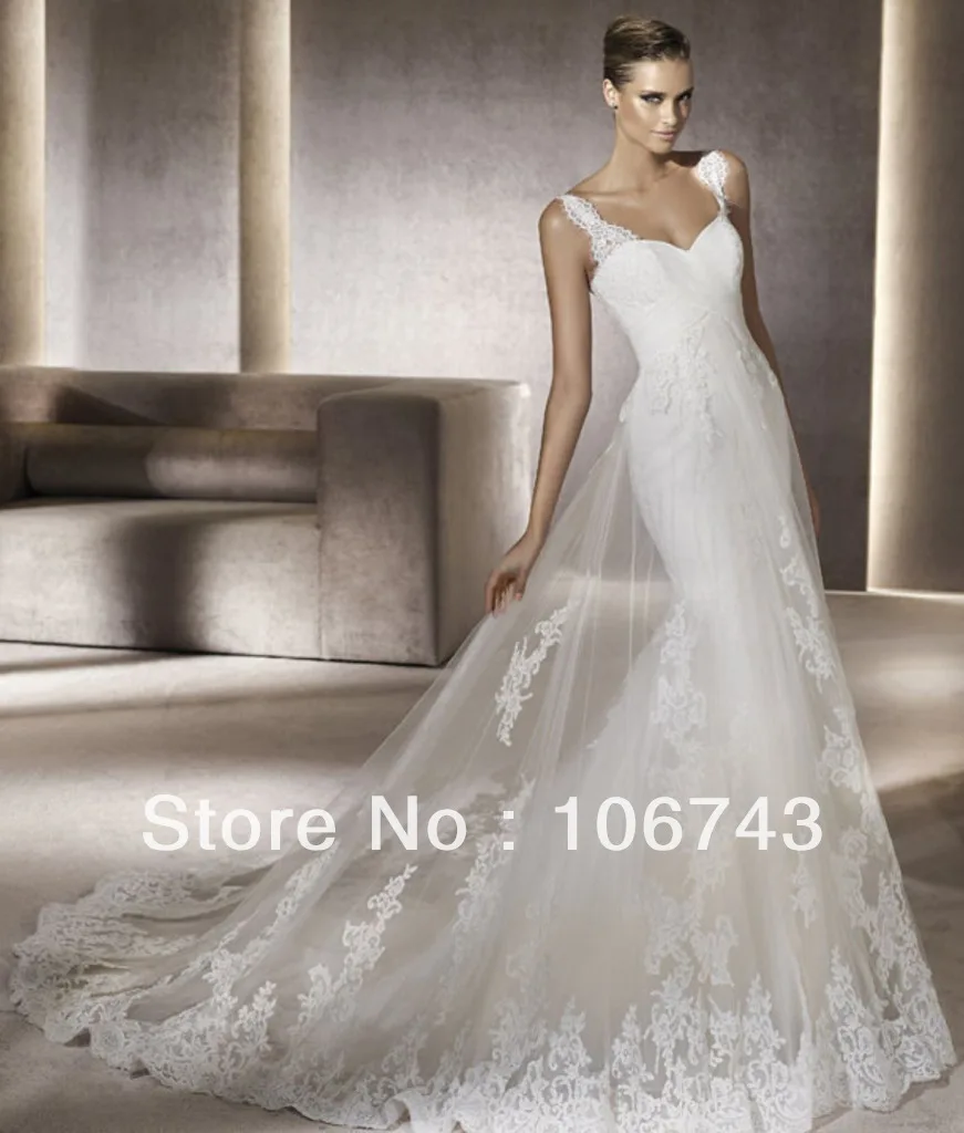 Vestido de noiva/ г. стиль,, милое свадебное платье на заказ аппликация кружевная «русалка» платья для матери невесты