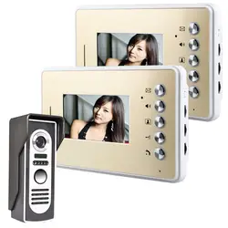 Бесплатная доставка 4,3 дюйма видео дверь домофон комплект 1-камера 2-монитор Ночное видение