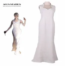 Final de Envío gratis Fantasy Lunafreya Nox Fleuret Cosplay Blanco Marcas Vestido de Noche