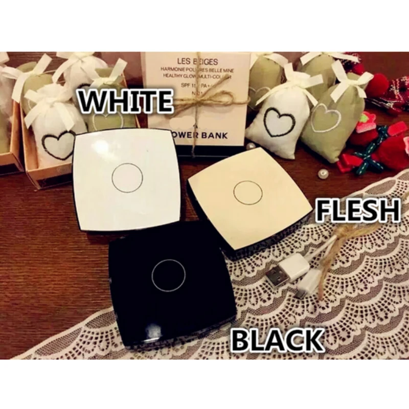 2016 year Luxury CC makeup Mirror Power Bank 3000mAh High Quality External Powerbank portable battery charger With package