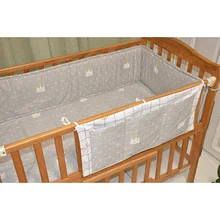 Набор постельного белья для детей, безопасный спальный комплект для детской кровати, Комплект постельного белья с серой короной, мягкая детская кроватка, подвесной мешок для хранения