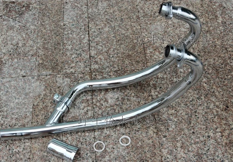 Мотоцикл железная хромированная одна выхлопная труба передняя часть в сборе для Suzuki GN250 1 комплект(8 градусов покрытие
