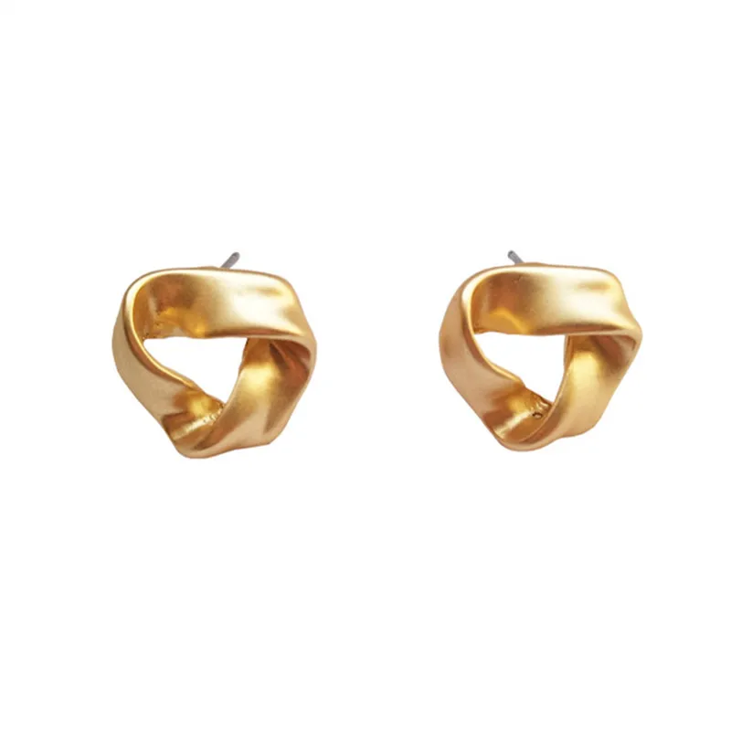 

Metal geometry golden stud earrings female Fine jewelry accessories earrings for women Irregular mini stud earrings wholesale