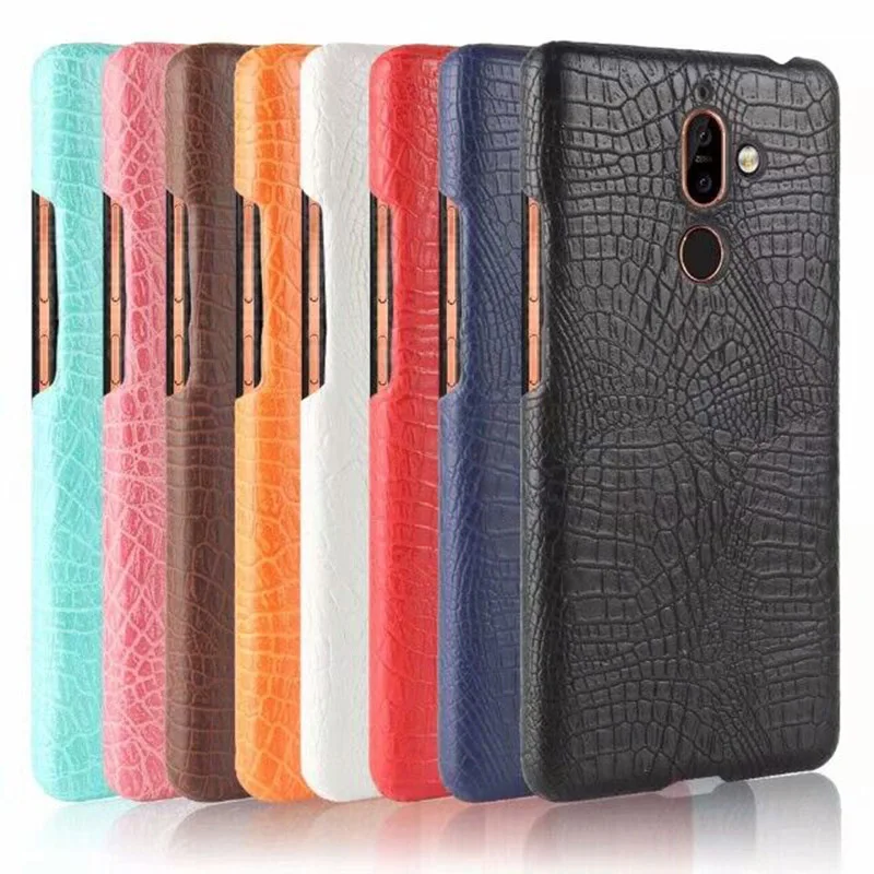 

Luxury Crocodile Pattern Leather Hard Cover For Nokia 3 5 6 8 9 Case Anti-knock Case For Nokia 7 Plus 6 2018 Case Vintage Coque
