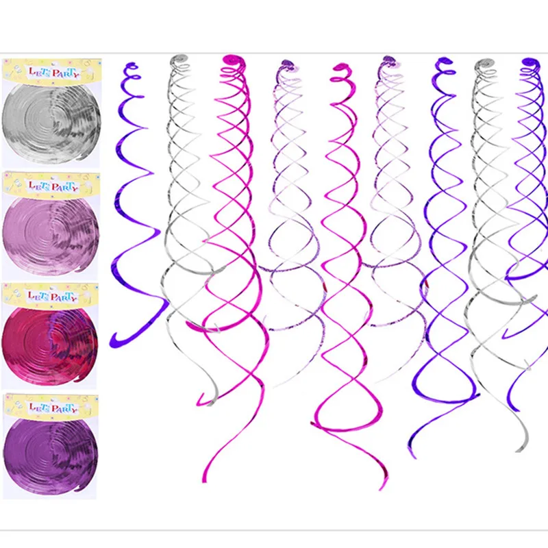 

6pcs/pack Baby Shower Boy Ceiling Hanging Swirl Decoration Metallic for Wedding Christmas Halloween Birthday Party Decoration