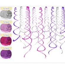 6pcs/pack Baby Shower Boy Ceiling Hanging Swirl Decoration Metallic for Wedding Christmas Halloween Birthday Party Decoration