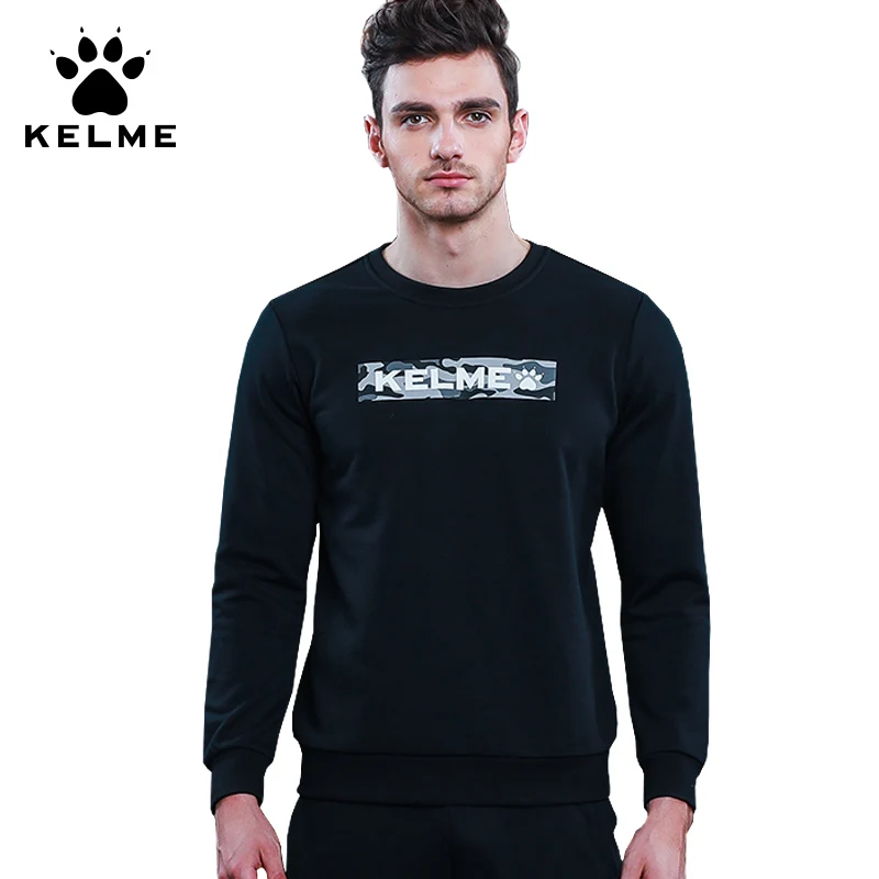 Бренд KELME спортивный свитер для мужчин одежда тренировок однотонный дизайн