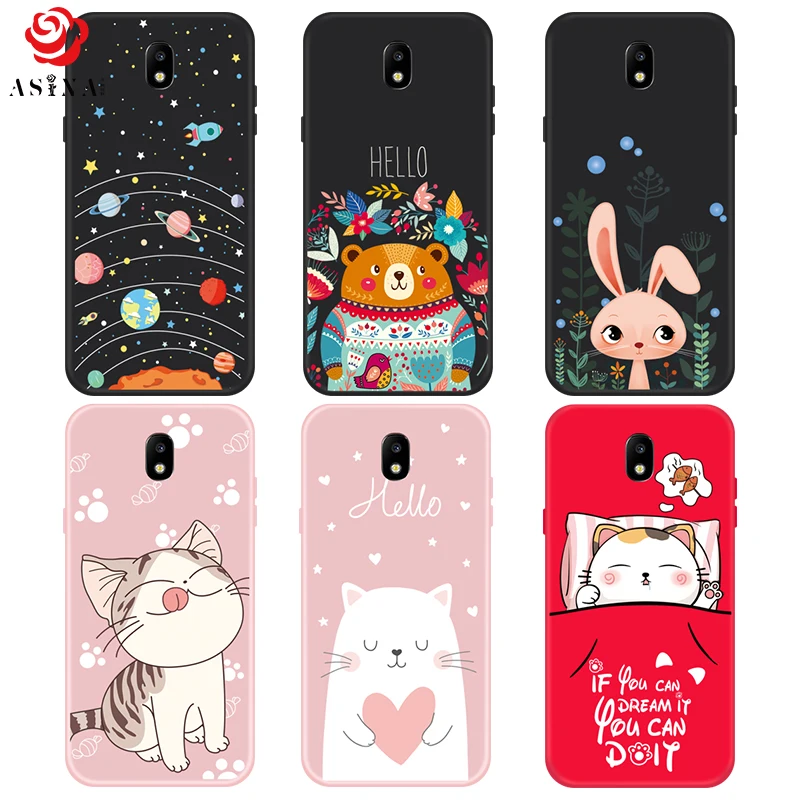 Demasiado suave funda de silicona para Samsung J7 2017 Coque de dibujos animados lindo de silicona 3D estampado cubierta de la caja para Samsung Galaxy J7 Pro J730 Fundas
