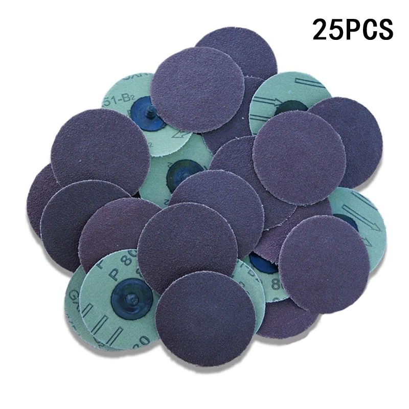 

25pcs 3" Inch Roloc Discs 80 Grit R Type Sanding Abrasive Roll Lock Coarse Pads