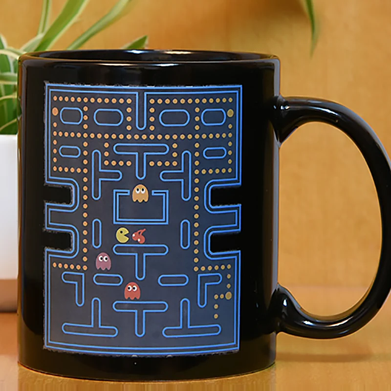 Горячая Распродажа Magic Цвет изменить Керамика Кофе чашки Pacman Стиль утро Чай кружка горячего Акварель-Изменение Кружка хороший подарок SH25