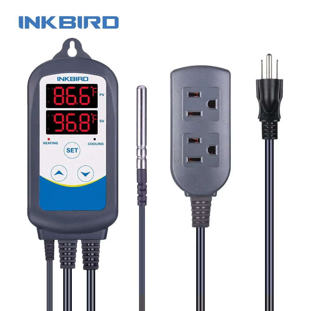 

Inkbird ITC-310T-B US Plug 12 Periods Timer Stage Digital Heating&Cooling Thermometer Temperature Controller For Brewing Carboy