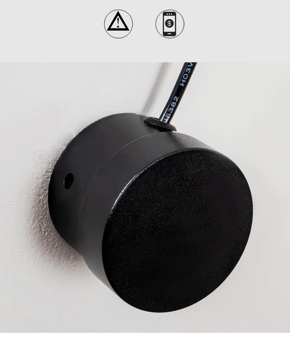 Светодиодный настенный светильник с переключателем на кнопке 0-7 Вт, настенный светильник с регулируемой яркостью, современный настенный светильник в скандинавском стиле для спальни, лампа для чтения