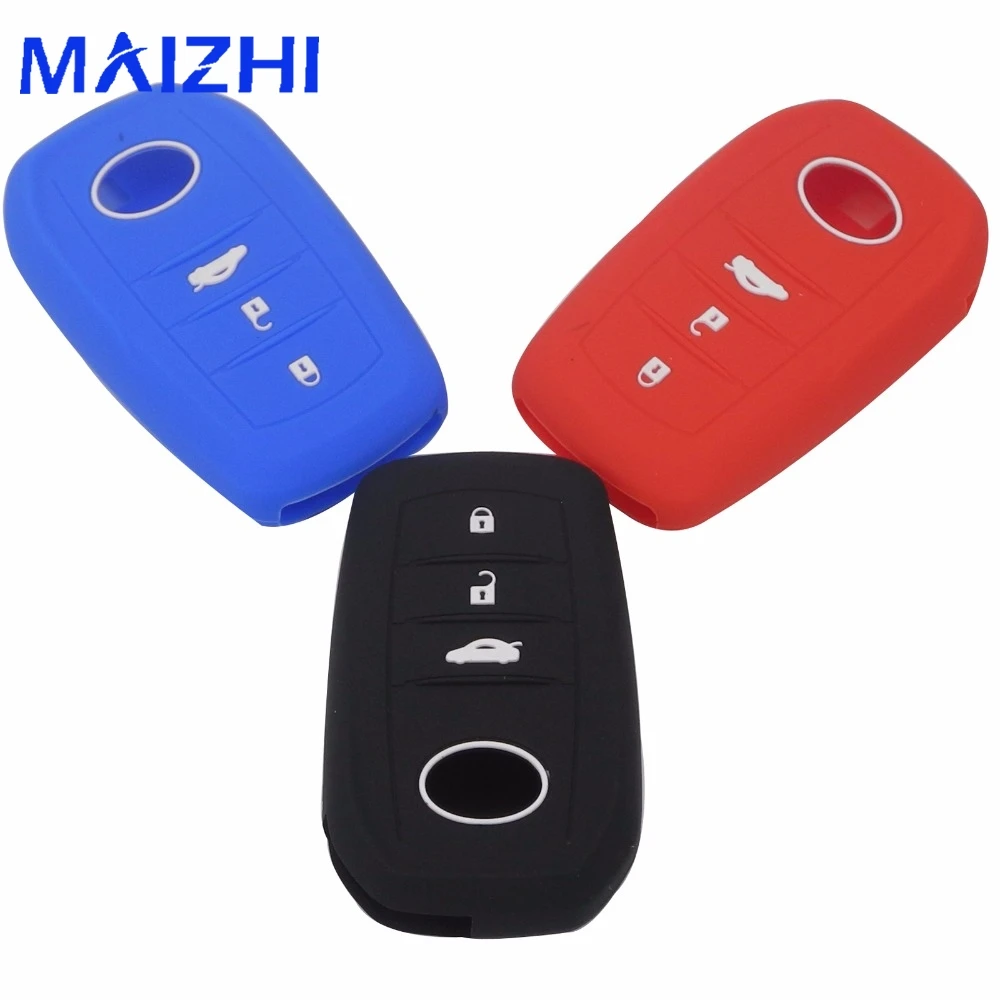 

Jingyuqin For Toyota Corolla Camry RAV4 2014 2015 Car Silicone Remote Key Fob Cover 3 Buttons