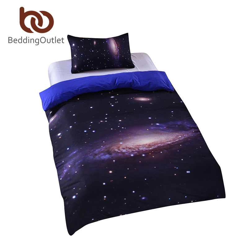 2016 New Galaxy Bed Set Earth Moon Print Unique Design Outer