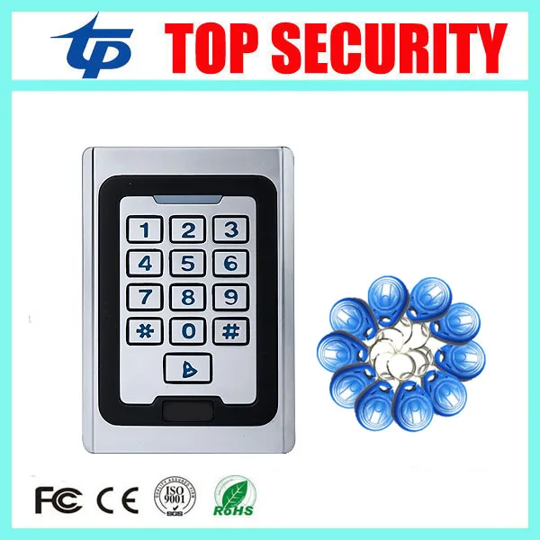 

M02 Metal Cover Access Control Card Reader With Led Keypad Surface Waterproof Standalone Door Access Controller System+10 Keys