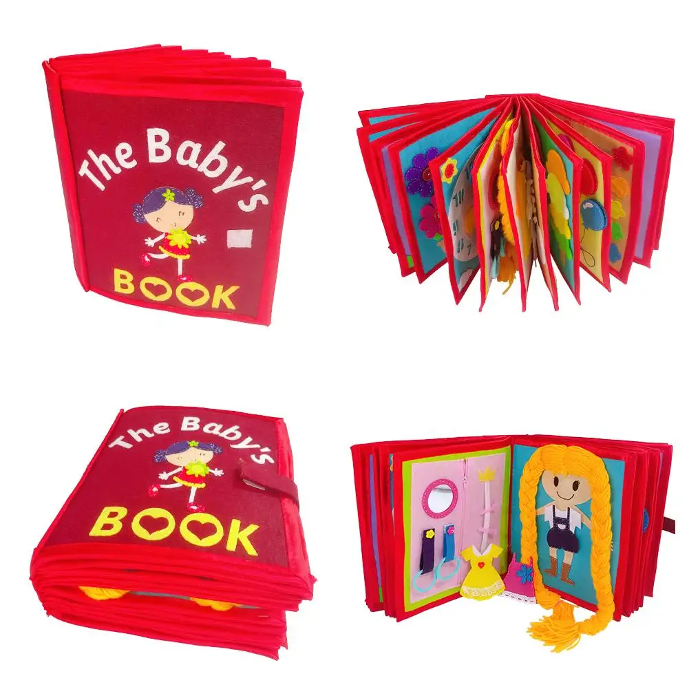 Детская тканевая книга, Нетканая книга, ручная трехмерная книга для раннего образования, Когнитивная детская моющаяся книга для резки