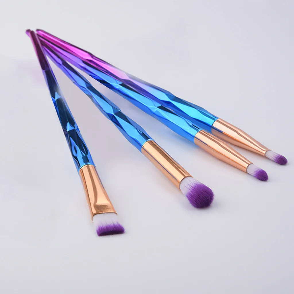 

4Pcs Makeup Brush Set Concealer Eyeshadow Fine Hair Blue Diamond Handle Make Up Brushes Pincel Maquiagem Portable Eye Brush Set