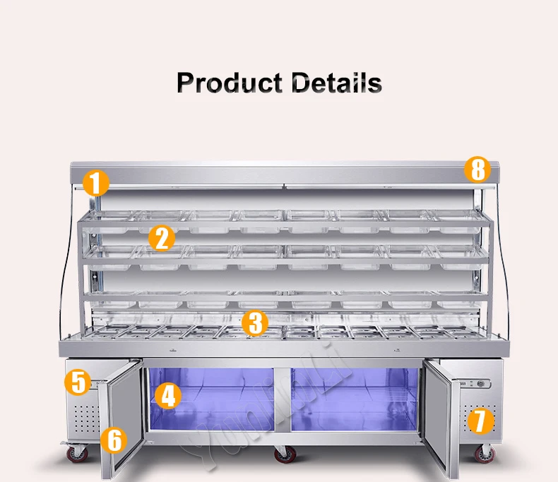 Коммерческая Холодильная витрина Овощной Холодильный шкаф пряный горячий горшок морозильник с низким уровнем шума LB-896