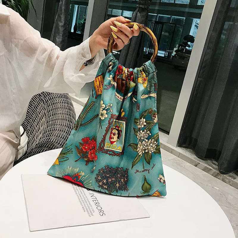

2019 New Designer Bags Vintage Handbag Wooden Ring Top Handle Women Handbag Designer Tote Bag Evening Clutch Purse