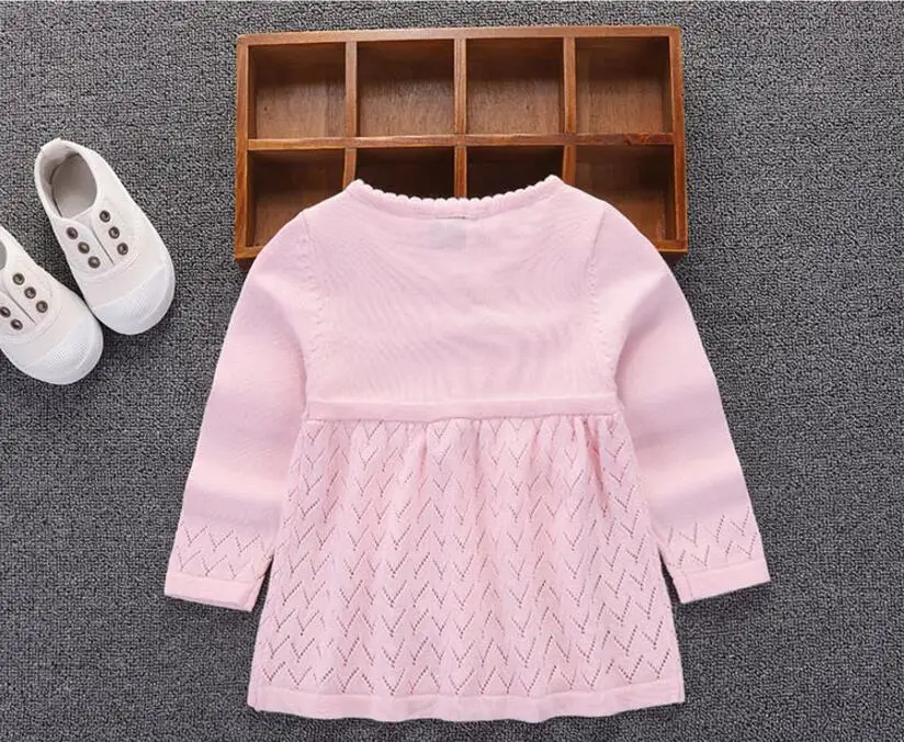 Весенне-осенний Модный повседневный однотонный вязаный пуловер; свитера для детей; хлопковый свитер; топ для девочек; вязаный кардиган