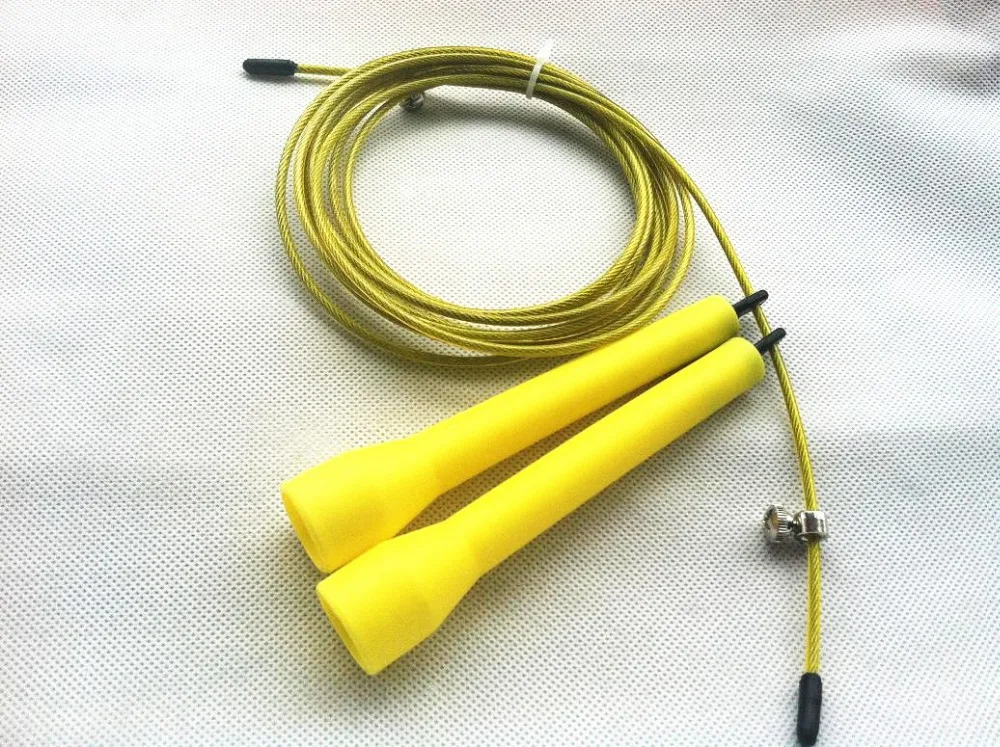 Crossfit Skokové lano Super Speed ​​Agility Cable Wire Preskakovací lano Nastavitelná domácí posilovna žlutá