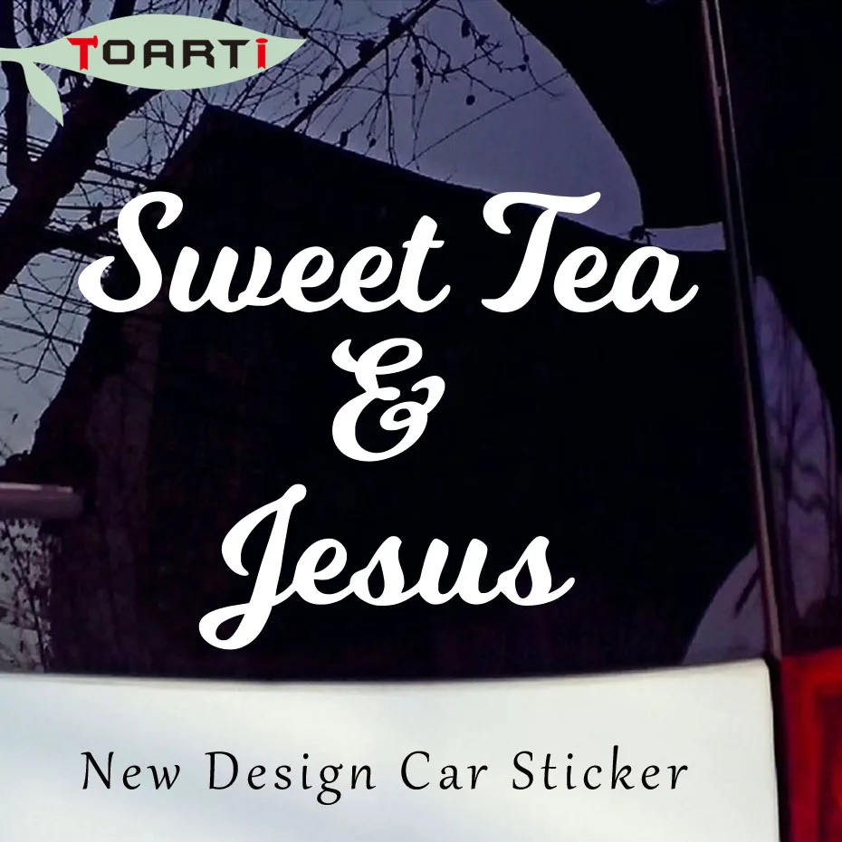 

Christian Vinyl Car Truck Window Sticker Pvc Self Adhesive Diy Decal Sweet Tea And Jesus Removable Waterproof Accessories