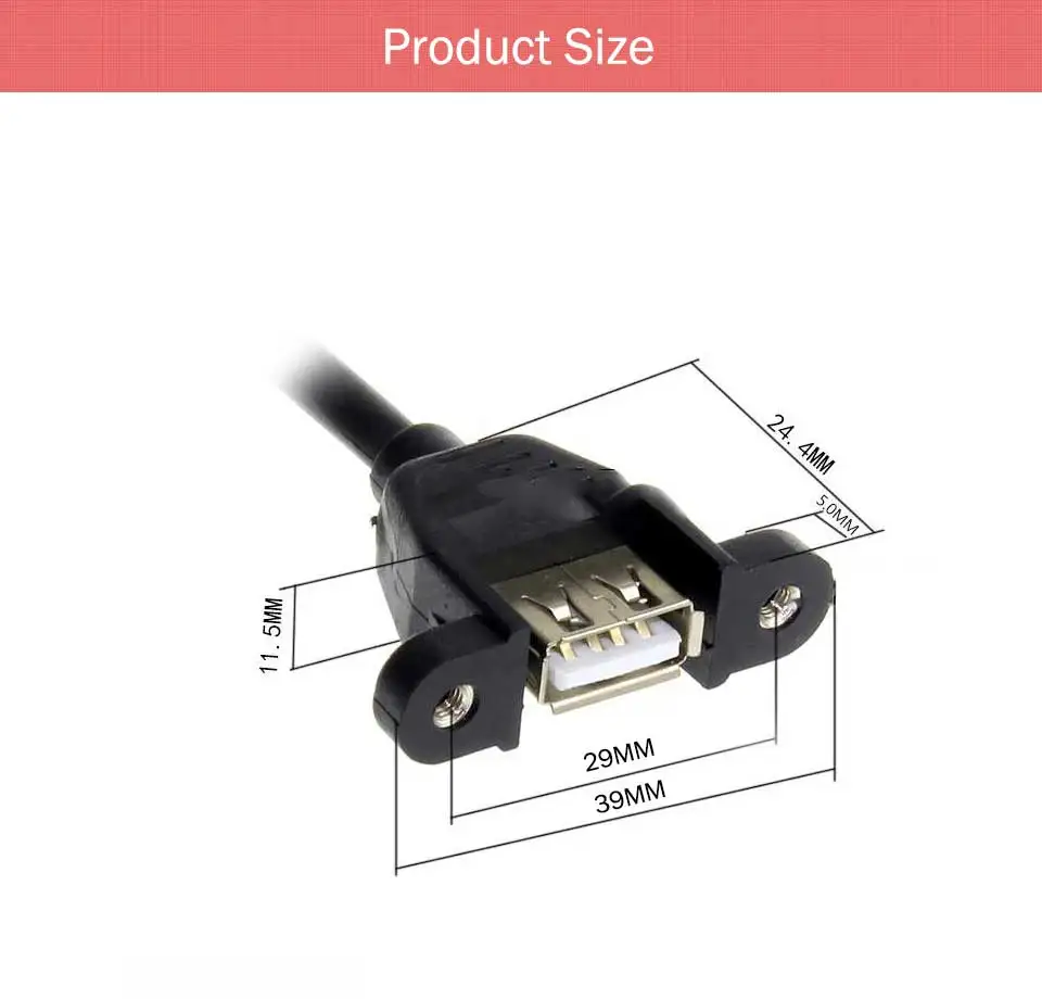 USB 2.0 Extension Cord With Ear USB extension Cable Can Be Fixed With Screw Hole Case Baffle 30 50 100 150 200 300 cm 2018 New (2)