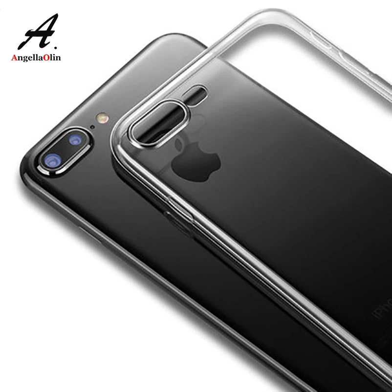 Мягкий чехол из ТПУ для iPhone Xs Max XR X 8 4 5 6 6s 7 9 Plus прозрачный Ультратонкий мобильный