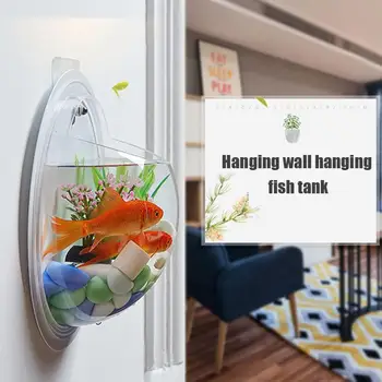 

Fish Bowl Acrylic Wall Hanging Fish Tank Aquarium Vase Plant Decorative Flower Pot Transparent Dust Ball Cover Fish Bowl