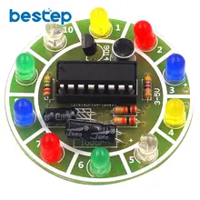 Fun 4017 Colorful Voice-activated Rotating LED Lights Circuit Board Production DIY Kit Electronic DIY Production Parts