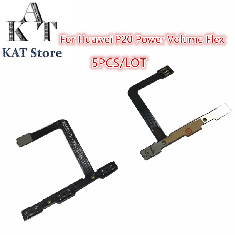 

5PCS For Huawei P20 Power On Off Button Switch Flex Cable Switch On Off Volume Switch Flex Cable Replacement Parts