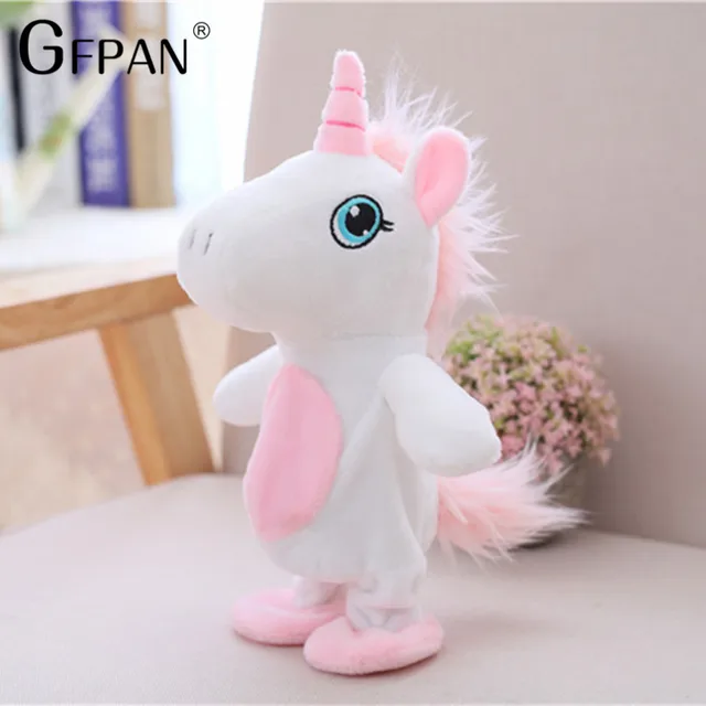 Hot Sale 25cm Magic Unicorn Walking& Talking Stuffed Animal Horse Toy Sound Record Unicorn Plush Fantasy Gift for kids 5