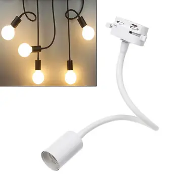 

E27 Light Head Holder Hose Neck Lamp Bracket Ceiling/Track Mounted Clothing Store Adjusted Rail